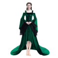 thumbnail image 1 of Fall Dresses For Women 2022 Women's Retro Medieval Party Princess Renaissance Cosplay Lace Floor Length Dress falda larga mujer, 1 of 4