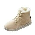 thumbnail image 1 of jsaierl Women's Fashion Casual Flat Comfort Sneakers Female Lace-up Solid Color Cotton Shoes Winter Warm Snow Boots, 1 of 3