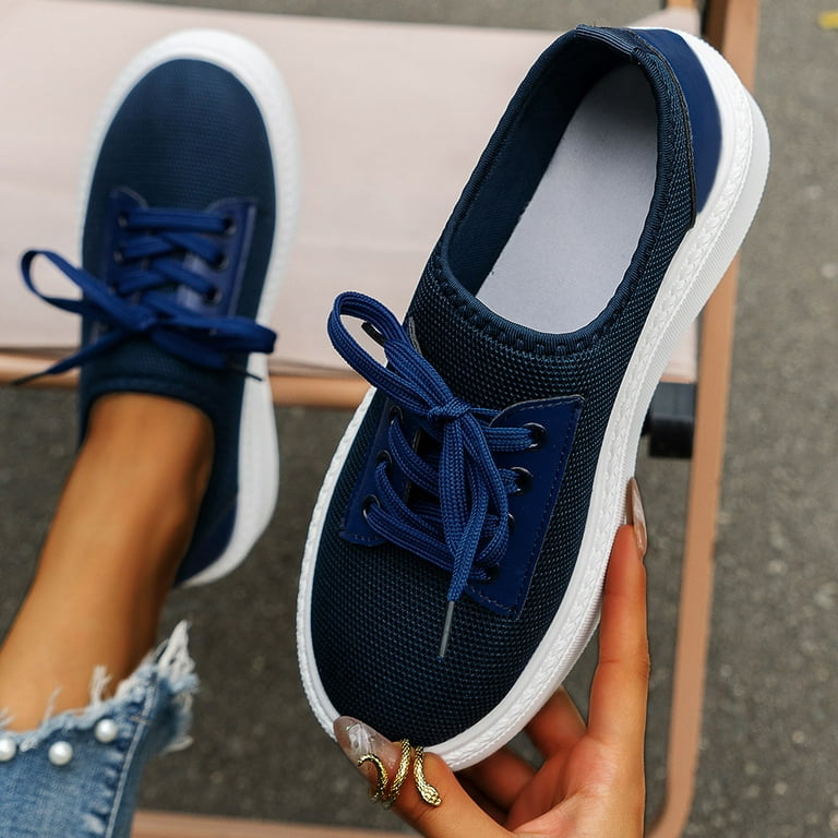 jsaierl Women's Fashion Mesh Sneakers Casual Canvas Sneakers - Main Image