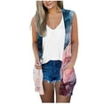 thumbnail image 1 of jsaierl Women's Fashion Vest Printed Coat Sleeveless Cardigan Loose Casual Blouse Packets Tops, 1 of 5
