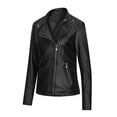 thumbnail image 1 of jsaierl Women's Faux Leather Jacket Zip Up Slim Fit Moto Biker Leather Jacket for Women Fall Winter, 1 of 5