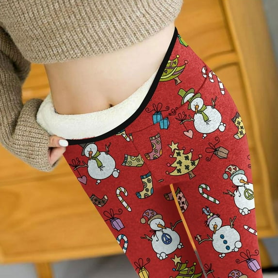 jsaierl Women's Fleece Lined Leggings Active Warm Thick Tights Cotton Tummy Control Legging Stretch Slim Workout Leggings