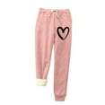 thumbnail image 1 of jsaierl Women's Fleece Lined Sweatpants Thermal Warm Thick Pants Sherpa Super Comfy Trousers Drawstring Casual Running Joggers Sweatpants with Pockets, 1 of 6