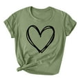 thumbnail image 1 of jsaierl Women's Heart Print T Shirts Summer Cute Short Sleeve Tops Basic Crewneck Graphic T-Shirts Casual Workout Blouses, 1 of 3