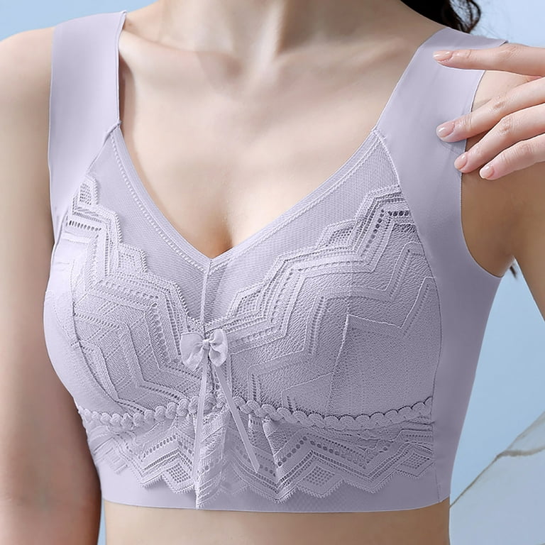 jsaierl Women's Lace Bras No Wire Support T-shirt Bras Seamless Comfortable  Bralettes Stretch Everyday Full Figure Bras 