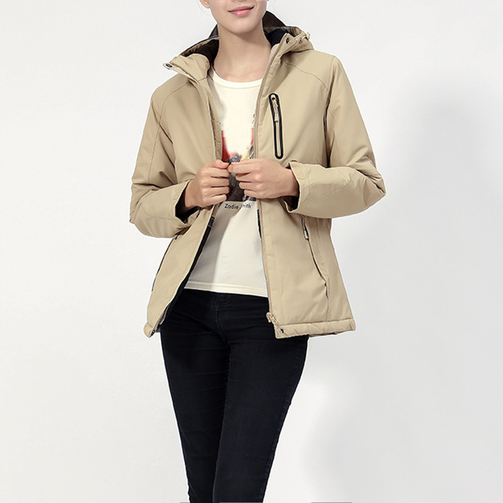 jsaierl Women's Lightweight Heated Jacket with 3 Heat Zones Fall Warm