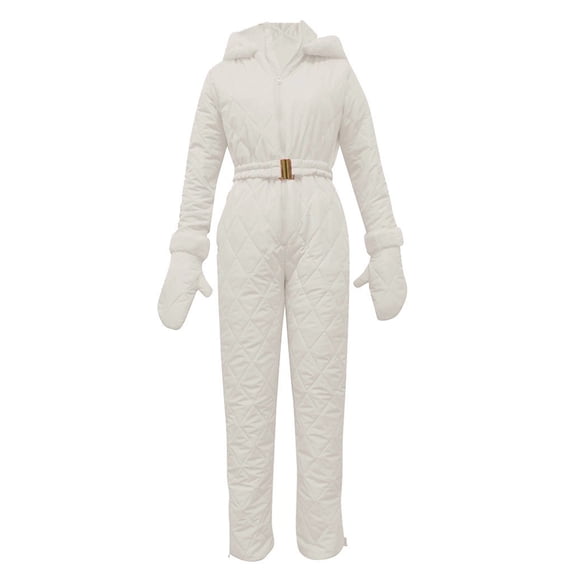 jsaierl Women's One Pieces Ski Suits Jumpsuits Coveralls High Waterproof Windproof Hooded Snowboard Snowsuits
