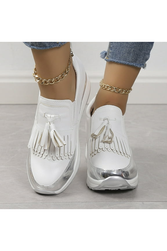 Women's Orthopedic Slip-On Walking Shoes, Comfort Loafers Breathable Non-Slip Platform Flat Boat Shoes, Lightweight Soft Casual Sneakers