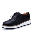 thumbnail image 1 of jsaierl Women's Platform Lace-Up Square Toe Oxfords Shoe Business Formal Dress Shoes Slip Resistant Service Boots, 1 of 5