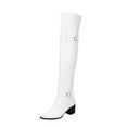 thumbnail image 1 of jsaierl Women's Platform Thigh High Boots Pu Leather Over The Knee Boots with Belt Buckle - Ladies Western Cowgirls Boots, 1 of 9