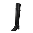 thumbnail image 1 of jsaierl Women's Platform Thigh High Boots Pu Leather Over The Knee Boots with Belt Buckle - Ladies Western Cowgirls Boots, 1 of 9