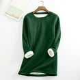 thumbnail image 1 of jsaierl Women's Sherpa Lined Sweatshirts Fleece Crewneck Loungewear Pullover Long Sleeve Casual Tunic Top Winter Warm Underwear Top, 1 of 7