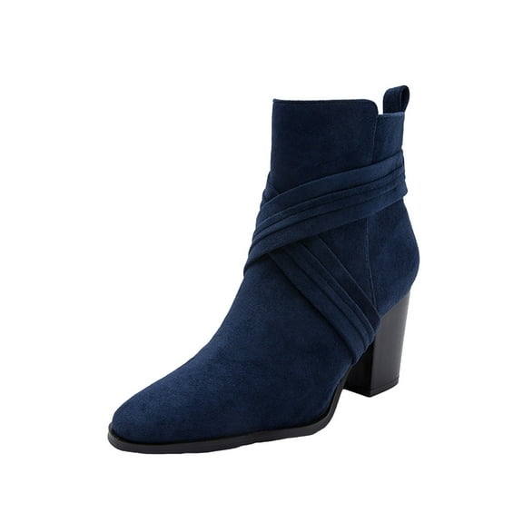 jsaierl Women's Shoes Fashion Minimalistic Solid Color Comfortable Zipper High Heel Thick Heel Boots