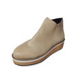 thumbnail image 1 of jsaierl Women's Shoes Wedge Heel Ankle Boots Flat Side Zipper Round Toe Solid Color Nude Platform Boots, 1 of 6