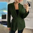 thumbnail image 1 of jsaierl Women's Spring Lapel Casual Blazer Loose Open Front Basic Blazer Long Sleeve Pocket Blazer Jacket with Belt, 1 of 9