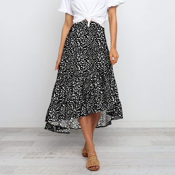 Polka Dot Summer Chiffon A-line French Retro Skirt Set