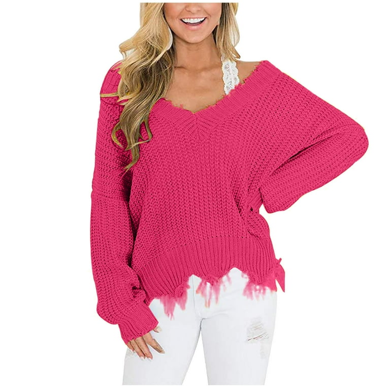 Irregular Strapless Shoulder V- neck Sweaters Irregular Strapless Shoulder V- neck Sweaters