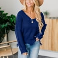 thumbnail image 1 of jsaierl Women's V-Neck Off Shoulder Loose Pullover Sweater Women's Loose Knit Sweater Irregular Sweater, 1 of 8