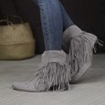 thumbnail image 1 of jsaierl Women's Vintage Tassels Up Short Boots Midheel Boots Shoes Cowboy Boots Modern Western Cowboy Distressed Boot, 1 of 6
