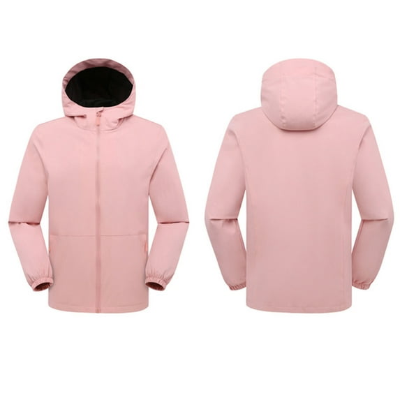 jsaierl Women's Winter Jackets Plus Size Outdoor Travel Windbreaker Fall Zip Up Thermal Jacket Hooded Fleece Ski Coats Snow Thicken Outerwear