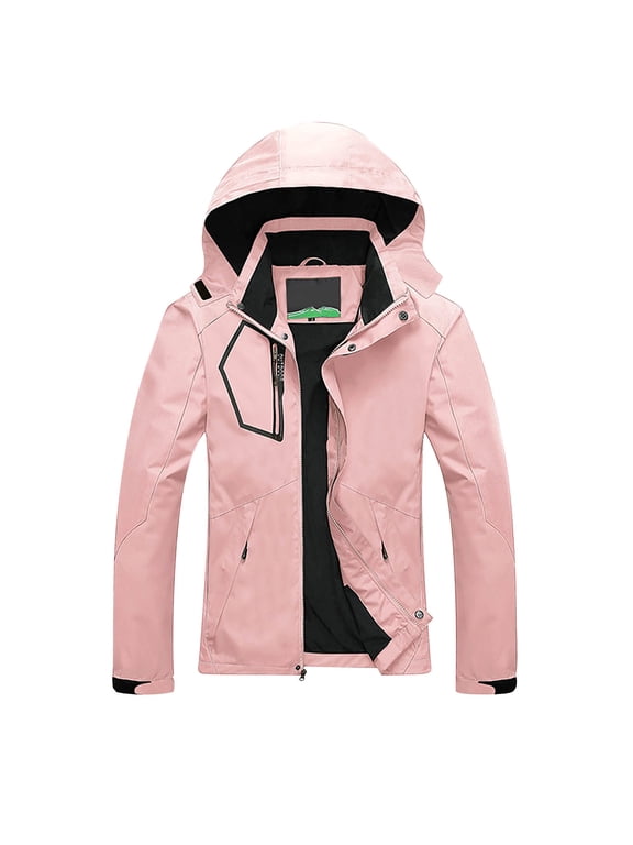 Women's Winter Jackets Waterproof Outdoor Work Windbreaker Fall Warm Full Zip Jacket With Hood Fleece Ski Coats Snow Thicken Outerwear