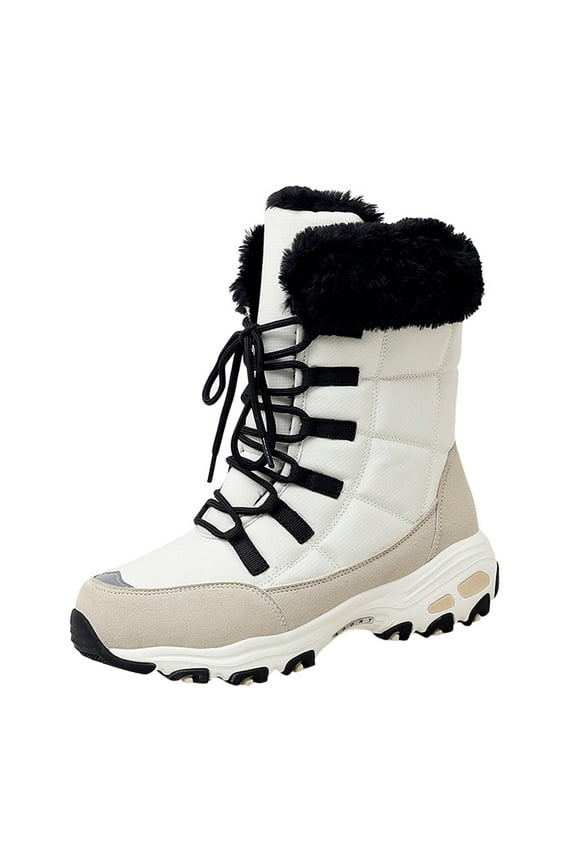 Women's Winter Outdoor Plus Velvet Non-slip Mid-tube Platform Snow Boots