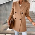 thumbnail image 1 of jsaierl Womens Blazer Double Breasted Notched Collar Open Front Solid Color Plus Size Jacket Trench Coat with Pocket, 1 of 9