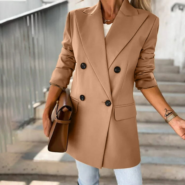 Women's double breasted blazer plus size online