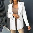 thumbnail image 1 of jsaierl Womens Casual Blazers Double Breasted Lapel Collar Long Sleeve Business Solid Color Work Office Jackets, 1 of 9