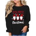 thumbnail image 1 of jsaierl Womens Christmas Sweatshirts Long Sleeve Gnomes Pattern Top Round Neck Sweatshirt Plus Size Pullover Christmas Gifts for Women, 1 of 5