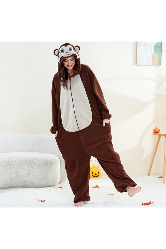 Cute Cartoon Onesie Pajamas for Women Winter Fleece Fuzzy Sleepwears Homewears Funny One Piece Christmas Costumes Jumpsuit