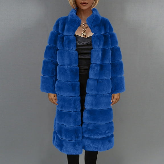 jsaierl Womens Faux Fur Fleece Shearling Coat Fall and Winter Fashion Luxury Fluffy Fuzzy Shaggy Long Jacket Cardigan Outwear