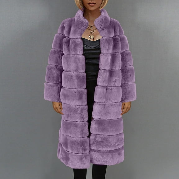 jsaierl Womens Faux Fur Fleece Shearling Coat Fall and Winter Fashion Luxury Fluffy Fuzzy Shaggy Long Jacket Cardigan Outwear