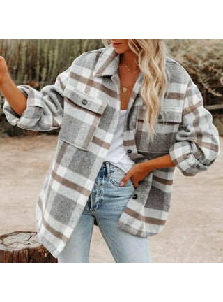 Flannel coat womens discount