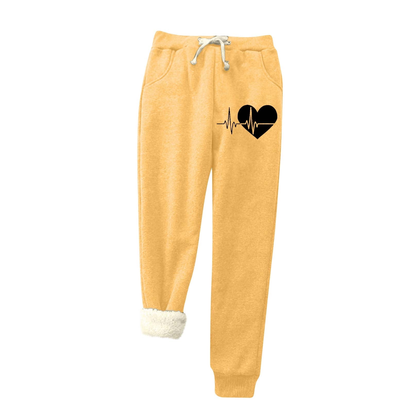 jsaierl Womens Fleece Lined Sweatpants Petite Thick Warm Pants Sherpa Super Comfy Trousers Drawstring Active Athletic Joggers Sweatpants with Pockets Walmart Business Supplies