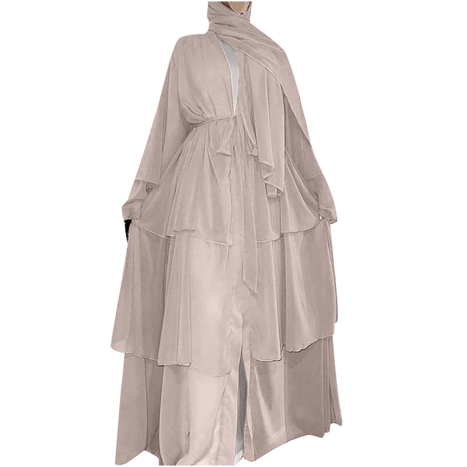 FPOVFPO Women's 2-Piece Muslim Abaya Prayer Dress With Hijab - Full Length Maxi Kaftan For Ramadan & Islamic Events (Purple, One Size) - View #14