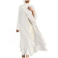 thumbnail image 1 of jsaierl Womens Muslim Open Front Chiffon Maxi Cardigan Abaya Robe Kaftan Loose Dress Head Wrap, 1 of 8