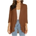 thumbnail image 1 of jsaierl Womens Open Front 3/4 Sleeve Cardigans Draped Ruffles Duster Lightweight Fall Cardigans for Women 2025, 1 of 5