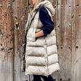 thumbnail image 1 of jsaierl Womens Plus Puffer Vest,Puffer Vest Women Oversized Sleeveless Winter Coats Warm Zip Up Hoodie Casual Cotton Padded Jacket Long Outerwear, 1 of 7