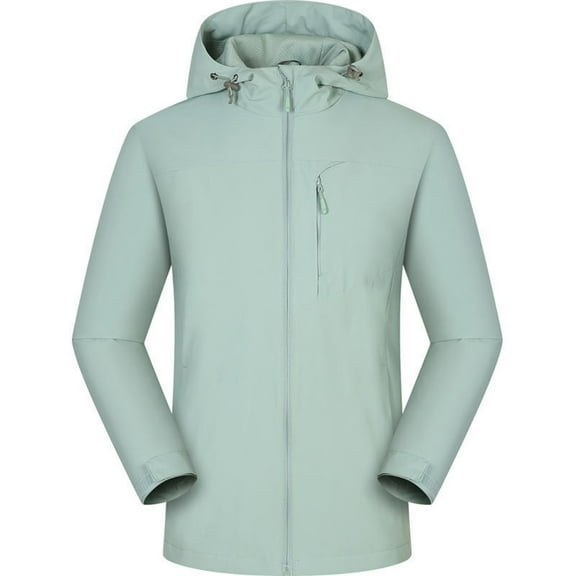 jsaierl Womens Rain Coat Waterproof Hooded Utility Outdoor Hiking Windbreaker Fall Casual Jacket Full Zip Pocketed Trench Coat