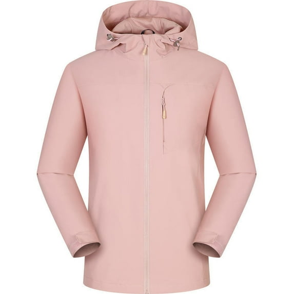 jsaierl Womens Rain Coat Waterproof Hooded Utility Outdoor Hiking Windbreaker Fall Casual Jacket Full Zip Pocketed Trench Coat