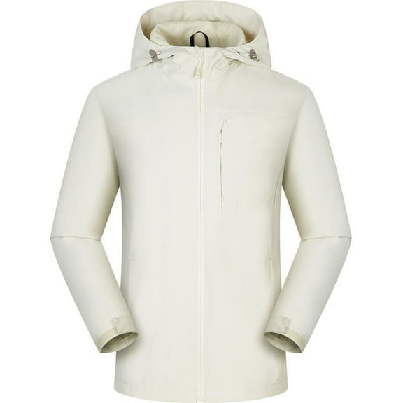 jsaierl Womens Rain Coat Waterproof Hooded Utility Outdoor Hiking Windbreaker Fall Casual Jacket Full Zip Pocketed Trench Coat