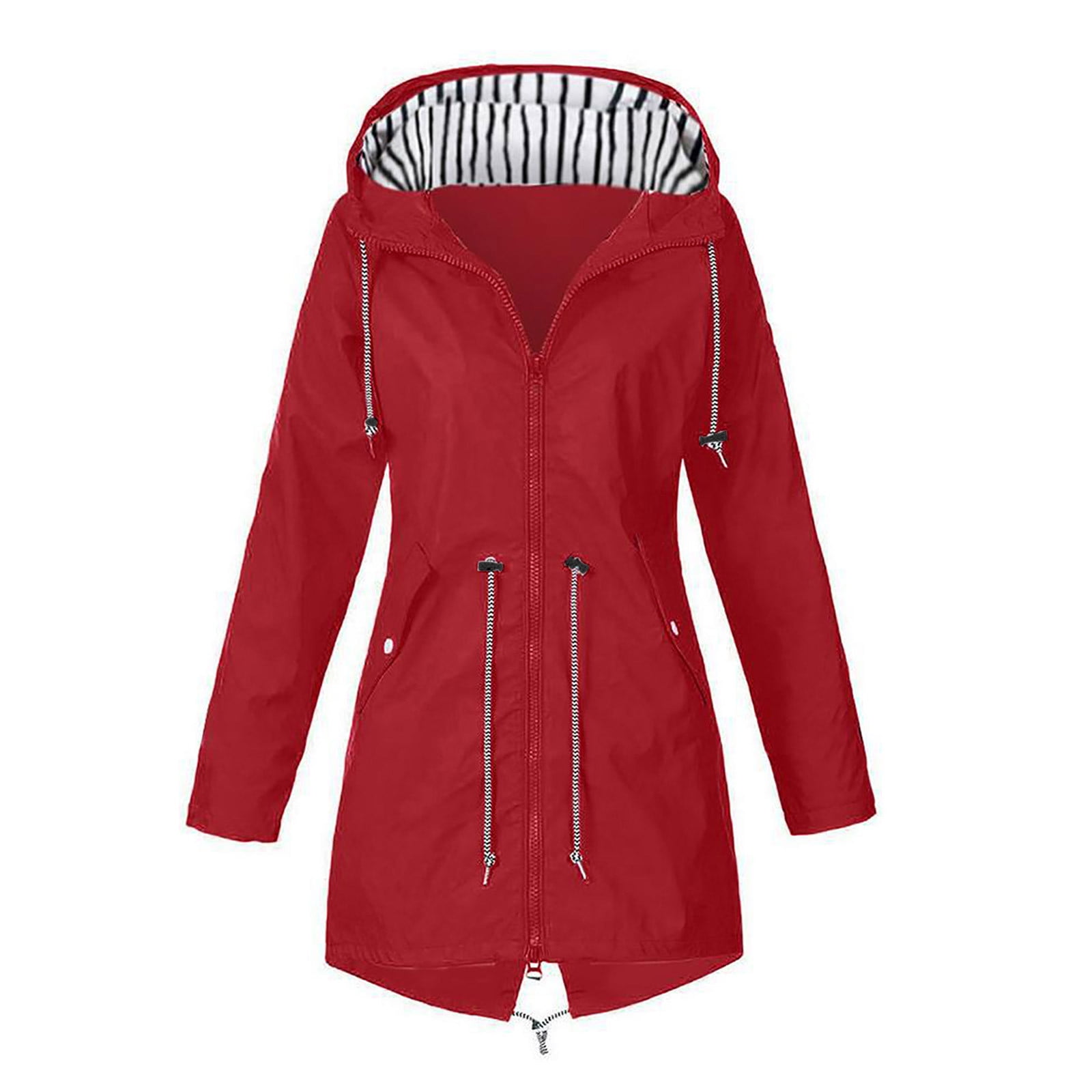 Fall Waterproof jsaierl Womens Rain Coat Waterproof with Hood Utility Outdoor ...