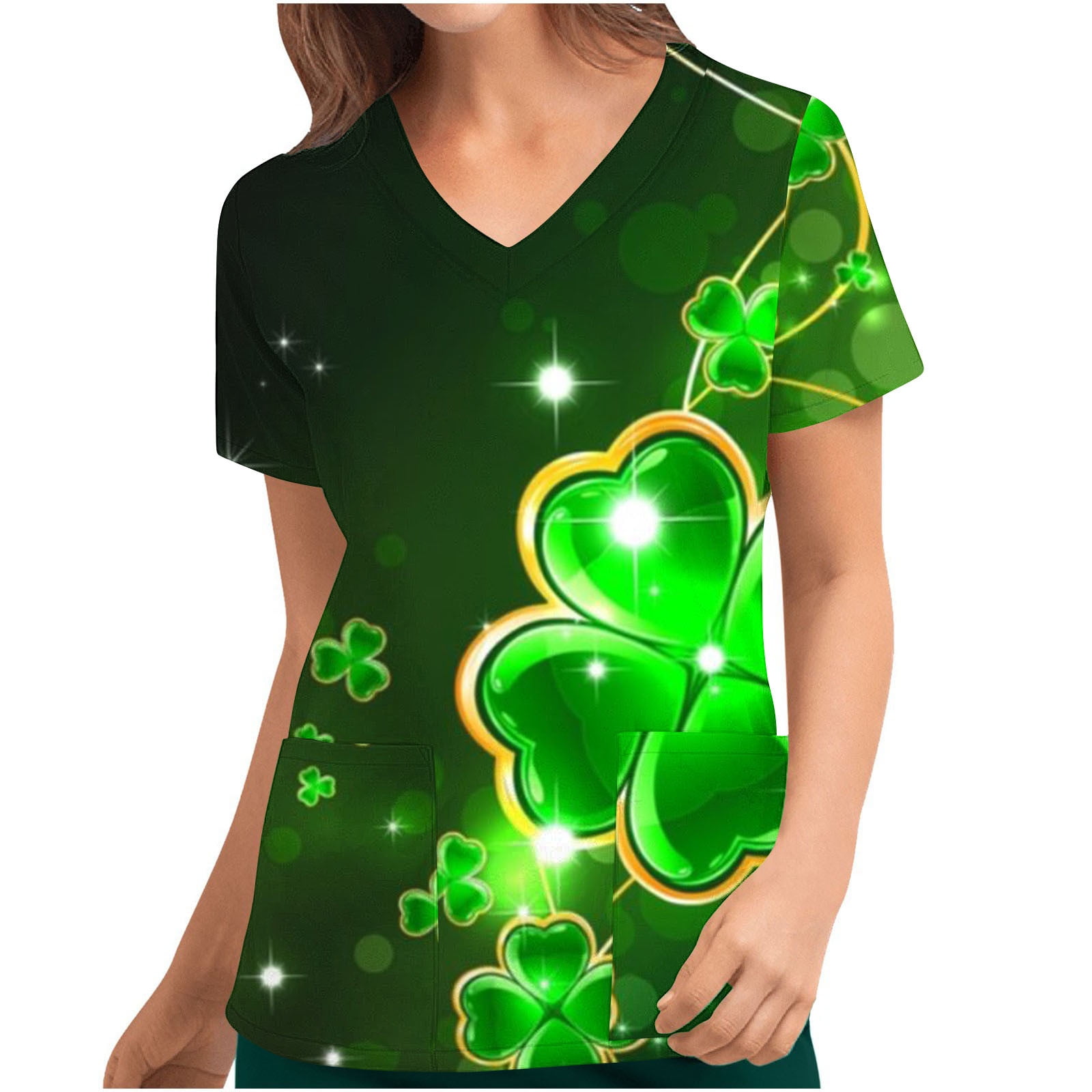 st patricks day scrubs tops