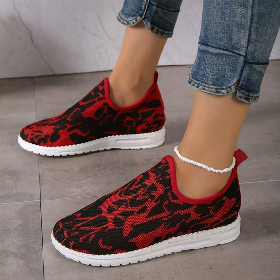 jsaierl Womens Slip On Walking Shoes Non Slip Running Shoes Breathable Workout Shoes Lightweight Gym Sneakers