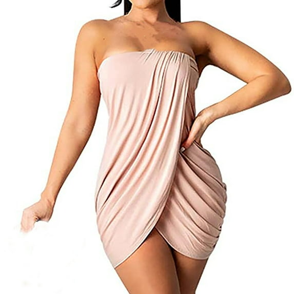 jsaierl Womens Summer Dress 2024 Vacation Print Dress Hide Belly Short Sleeve Midi Dress Fashion Crew Neck Dress