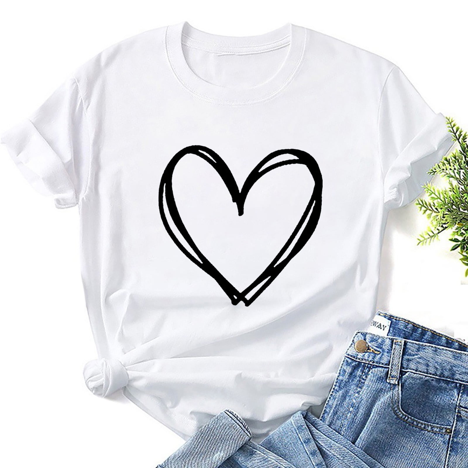 Women's Short Sleeve Funny Graphic T-Shirt – Lip Print Round Neck Casual Tee, Summer Blouse Top - View #5