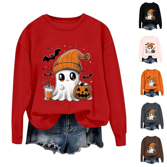 jsaierl Womens Sweatshirt Loose Fit Long Sleeve Pullover Sweatshirt Crewneck Cute Tops for Women Comfy Tunic Top for Women