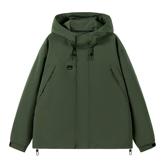 jsaierl Womens Winter Jackets Plus Size Outdoor Work Windbreaker Fall Warm Full Zip Jacket With Hood Fleece Ski Coats Winter Snow Outerwear