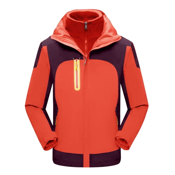 jsaierl Womens Winter Jackets Waterproof Outdoor Travel Windbreaker Fall Zip Up Thermal Jacket Hooded Fleece Ski Coats Winter Snow Outerwear